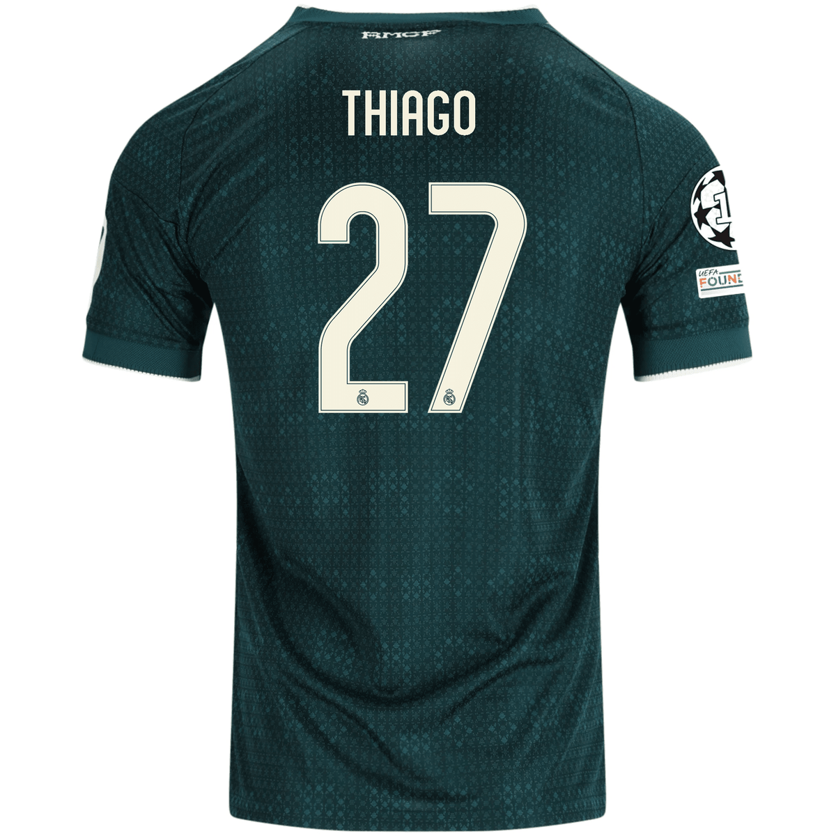 adidas Men's Real Madrid Thiago Pitarch Match Authentic Away Jersey w/ Champions League Patches 26/27 (Green) | SoccerWearhouse