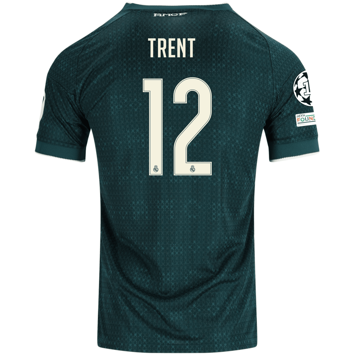 adidas Men's Real Madrid Trent Alexander-Arnold Match Authentic Away Jersey w/ Champions League Patches 26/27 (Green) | SoccerWearhouse