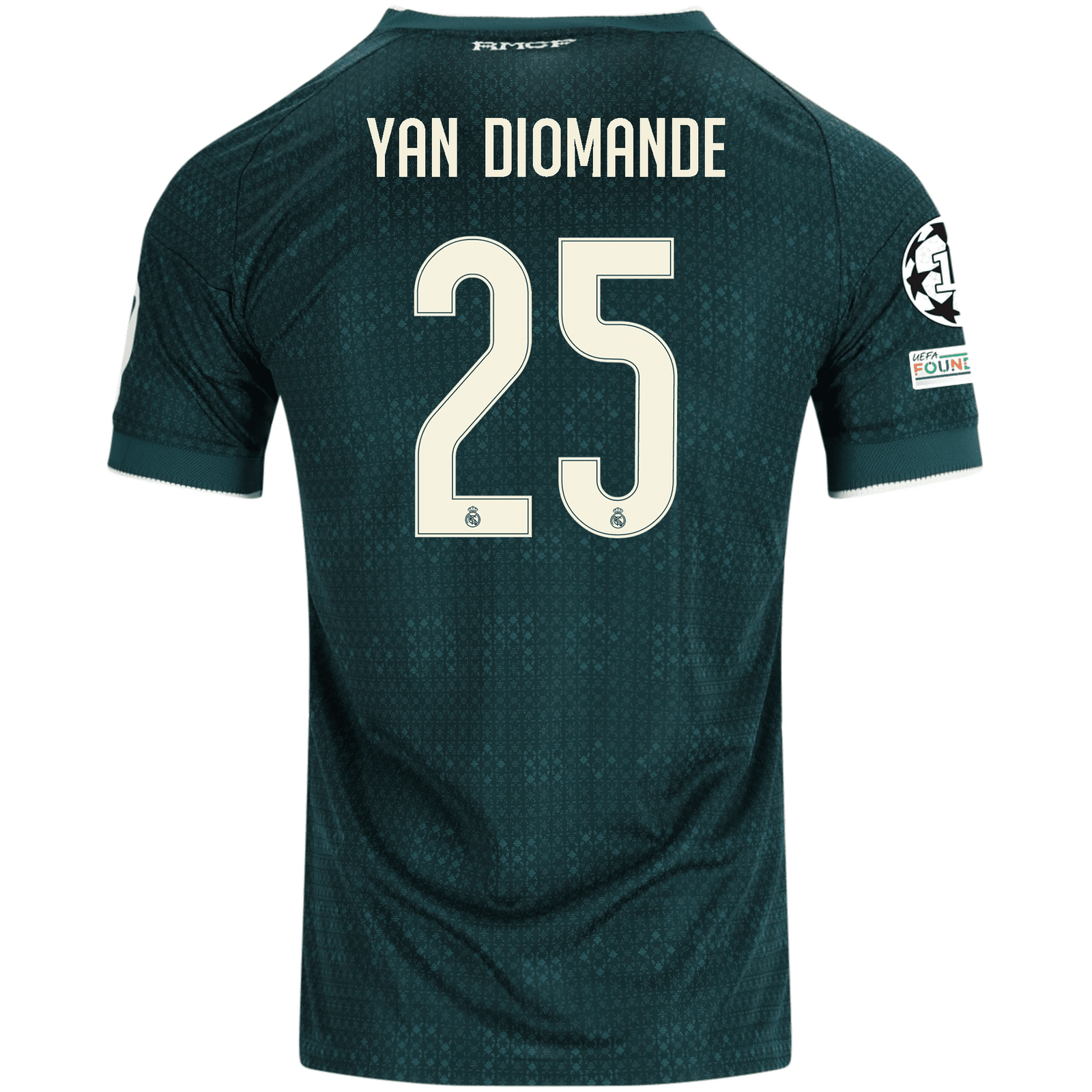 adidas Men's Real Madrid Yan Diomande Match Authentic Away Jersey w/ Champions League Patches 26/27 (Green) | SoccerWearhouse