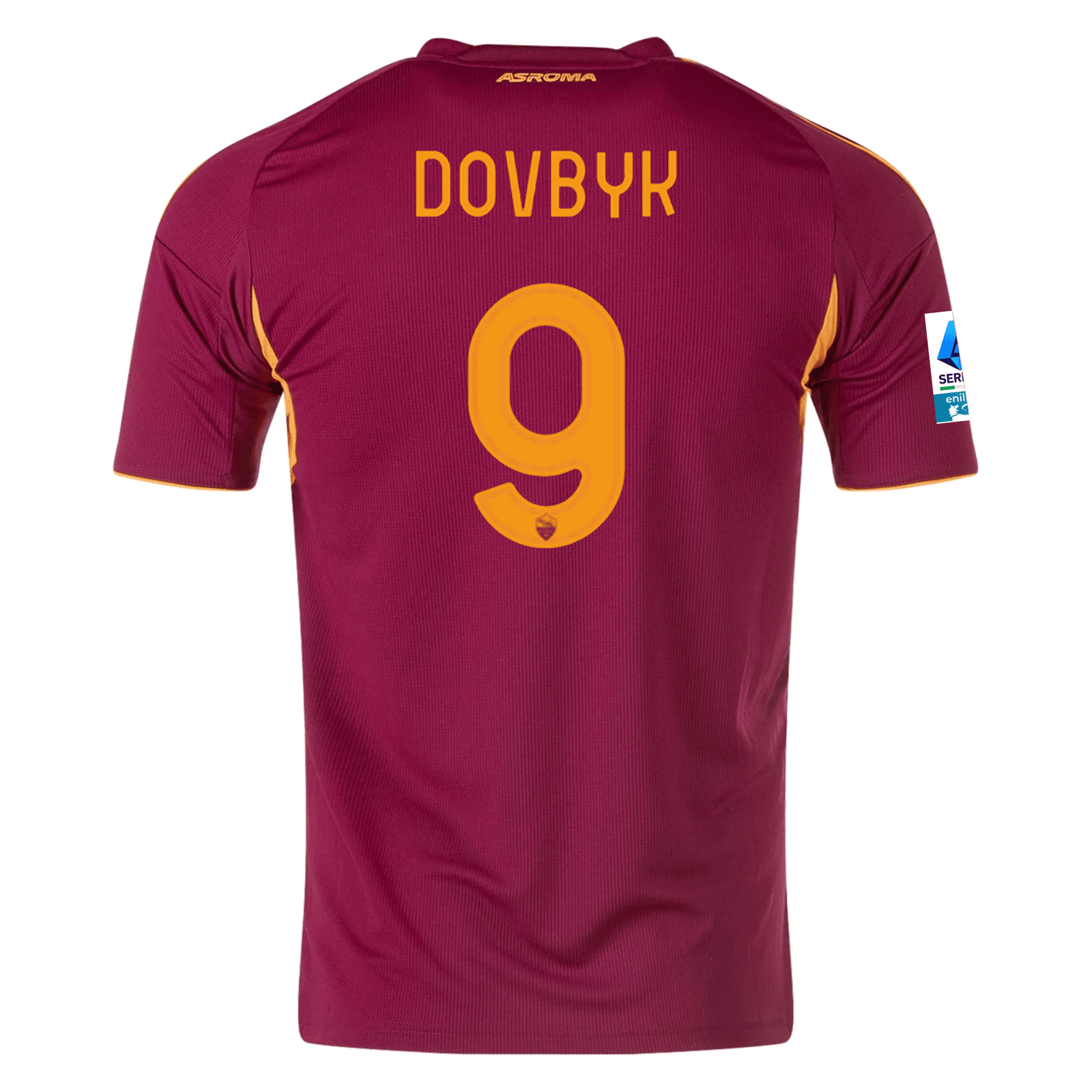 adidas Men's Roma Artem Dovbyk Home Jersey w/ Serie A Patch 25/26 (Burgundy) | SoccerWearhouse