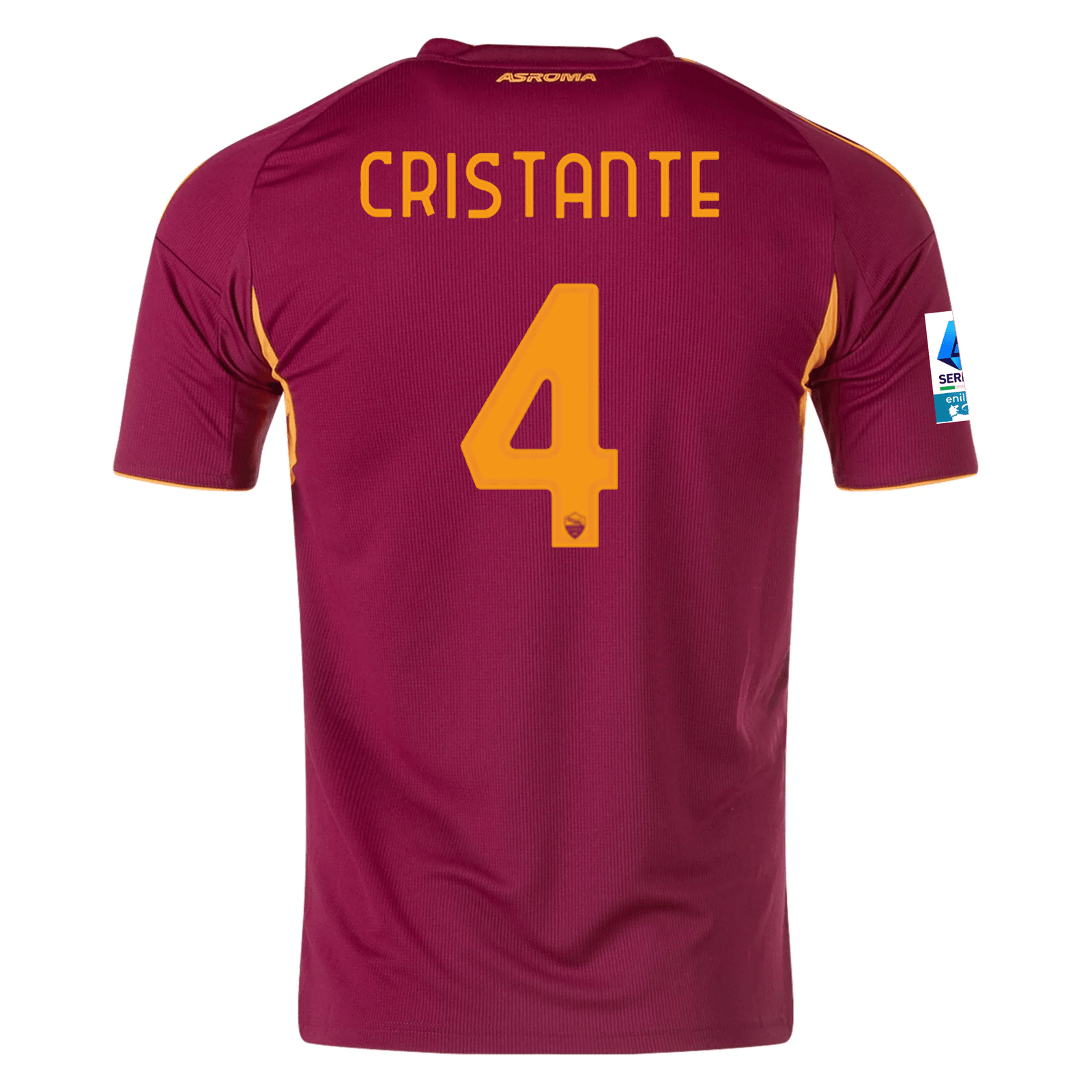 adidas Men's Roma Bryan Crsitante Home Jersey w/ Serie A Patch 25/26 (Burgundy) | SoccerWearhouse