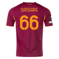 adidas Men's Roma Buba Sangaré Home Jersey w/ Europa League Patches 25/26 (Burgundy)