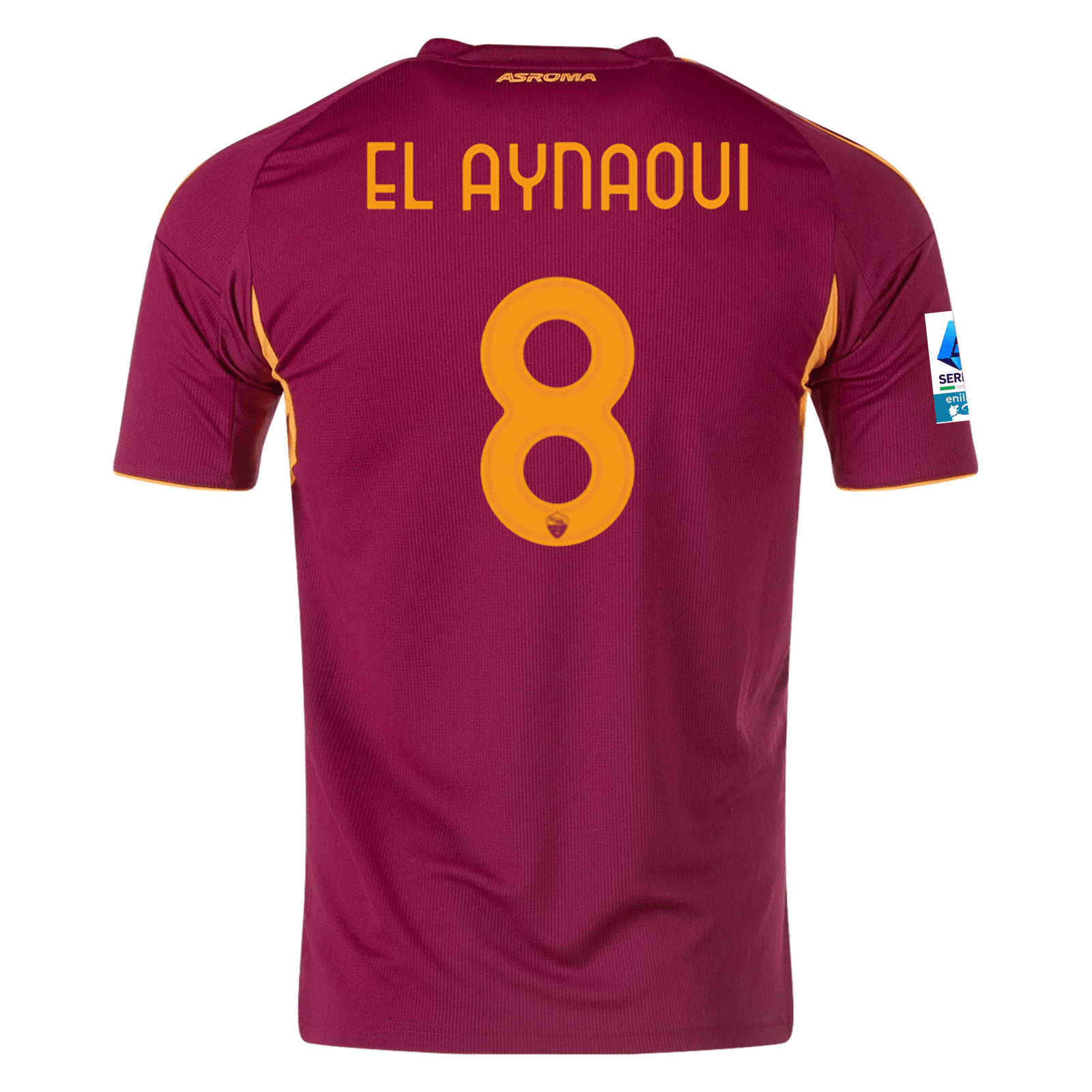 adidas Men's Roma El Aynaoui Home Jersey w/ Serie A Patch 25/26 (Burgundy) | SoccerWearhouse