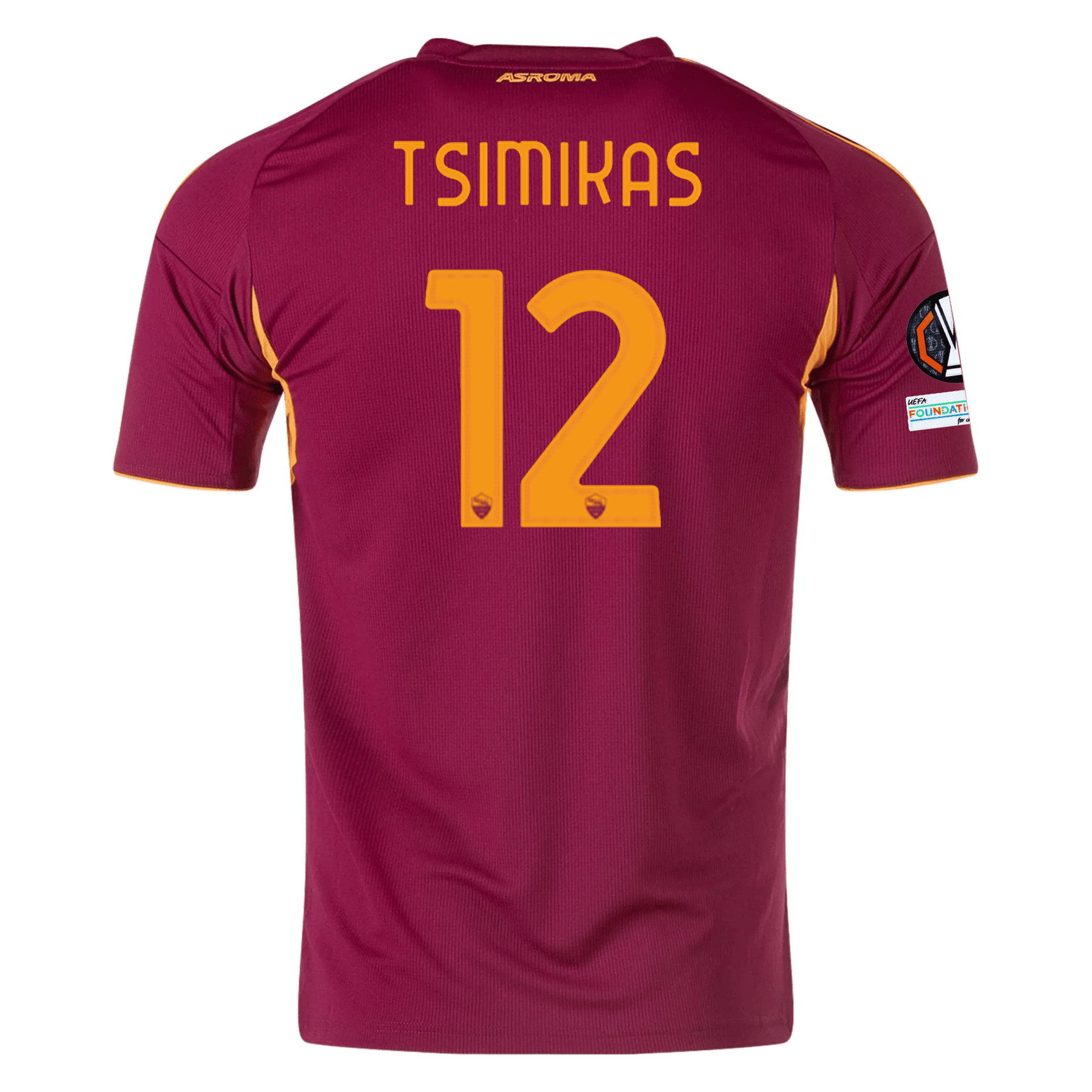 adidas Men's Roma Konstantinos Tsimikas Home Jersey w/ Europa League P