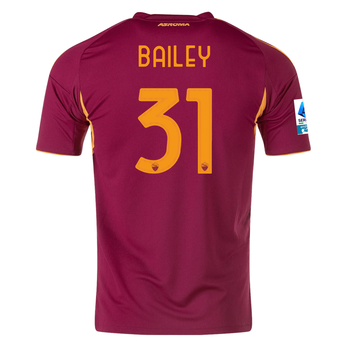 adidas Men's Roma Leon Bailey Home Jersey w/ Serie A Patch 25/26 (Burgundy) | SoccerWearhouse