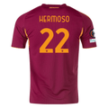 adidas Men's Roma Mario Hermoso Home Jersey w/ Europa League Patches 25/26 (Burgundy)