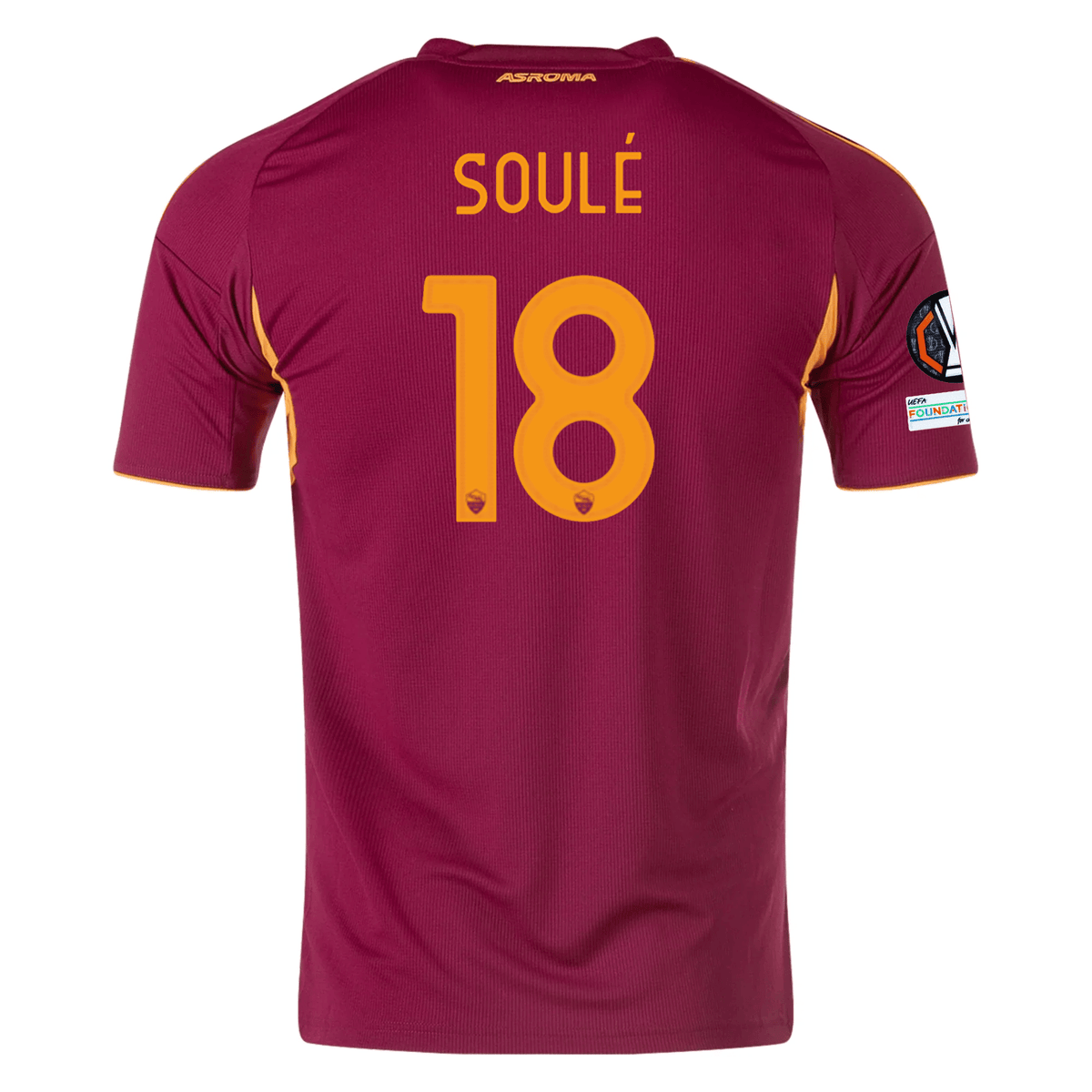 adidas Men's Roma Matías Soulé Home Jersey w/ Europa League Patches 25/26 (Burgundy) | SoccerWearhouse