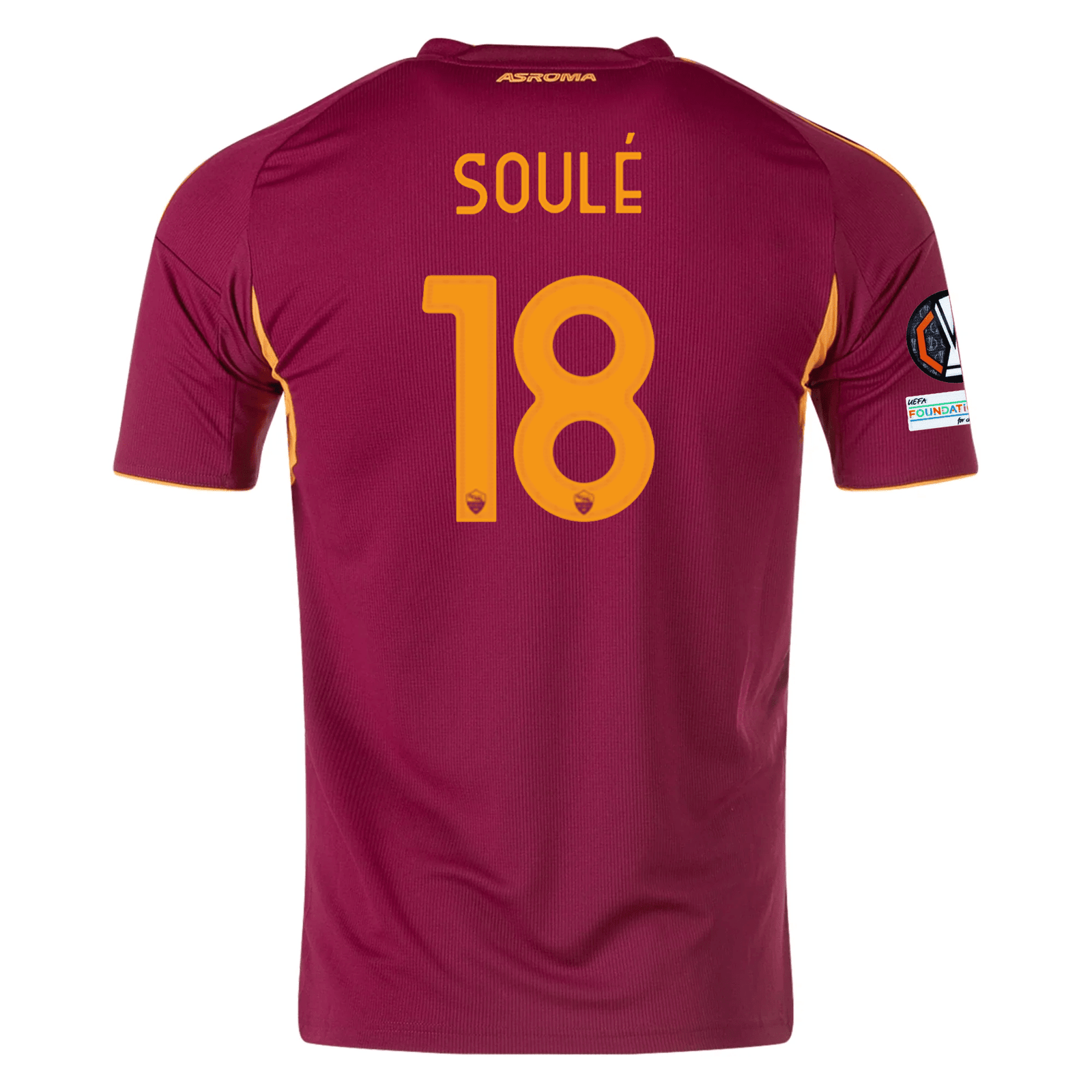 adidas Men's Roma Matías Soulé Home Jersey w/ Europa League Patches 25/26 (Burgundy) | SoccerWearhouse
