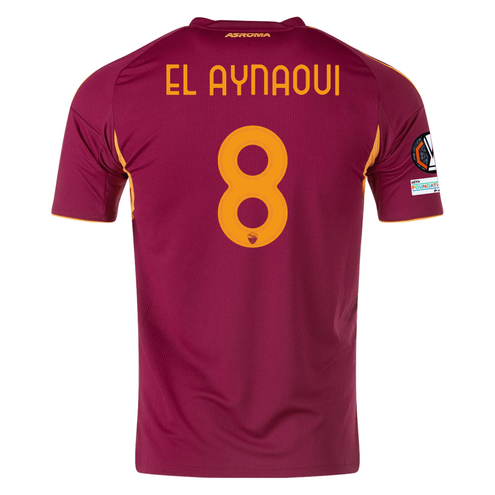 adidas Men's Roma Neil El Aynaoui Home Jersey w/ Europa League Patches 25/26 (Burgundy) | SoccerWearhouse