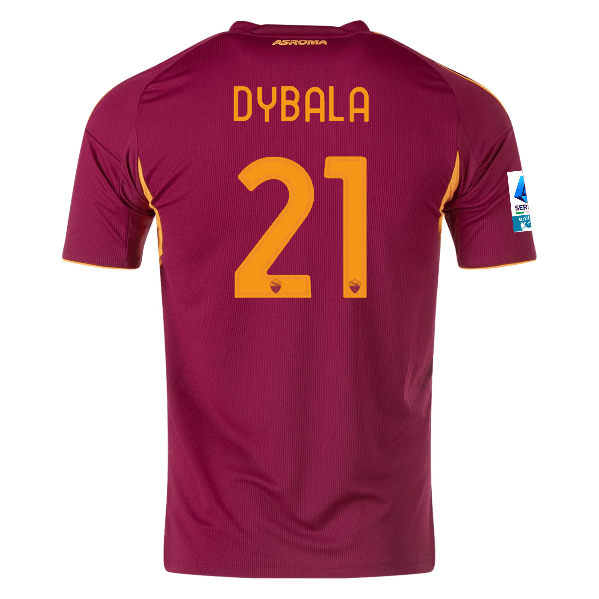 adidas Men's Roma Paulo Dybala Home Jersey w/ Serie A Patch 25/26 (Bur adidas Men's Roma Paulo Dybala Home Jersey w/ Serie A Patch 25/26 (Bur
