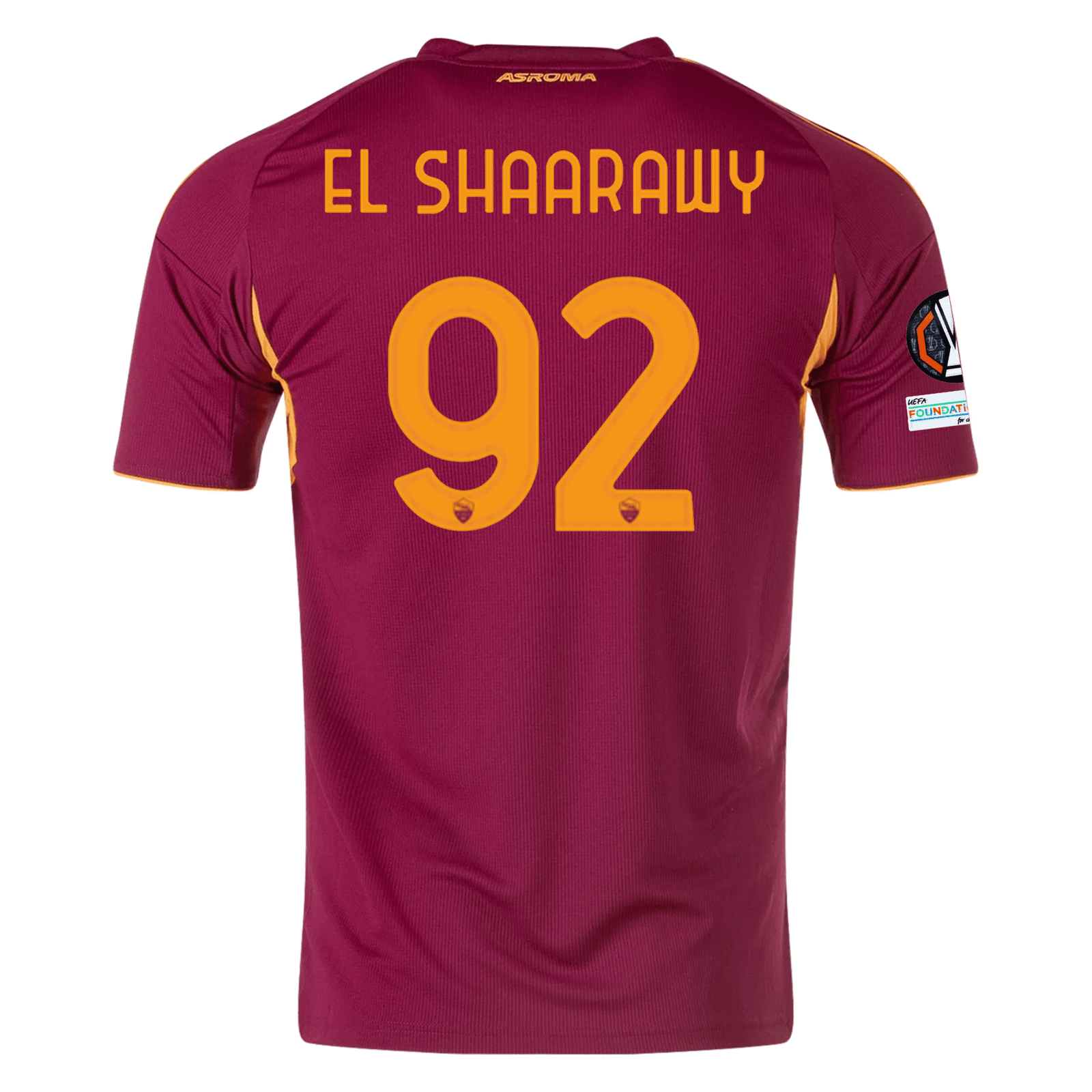 adidas Men's Roma Stephan El Shaarawy Home Jersey w/ Europa League Patches 25/26 (Burgundy) | SoccerWearhouse