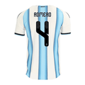 adidas Men's Romero Argentina Match Authentic Player 2026 Home Jersey (White/Icy Blue)