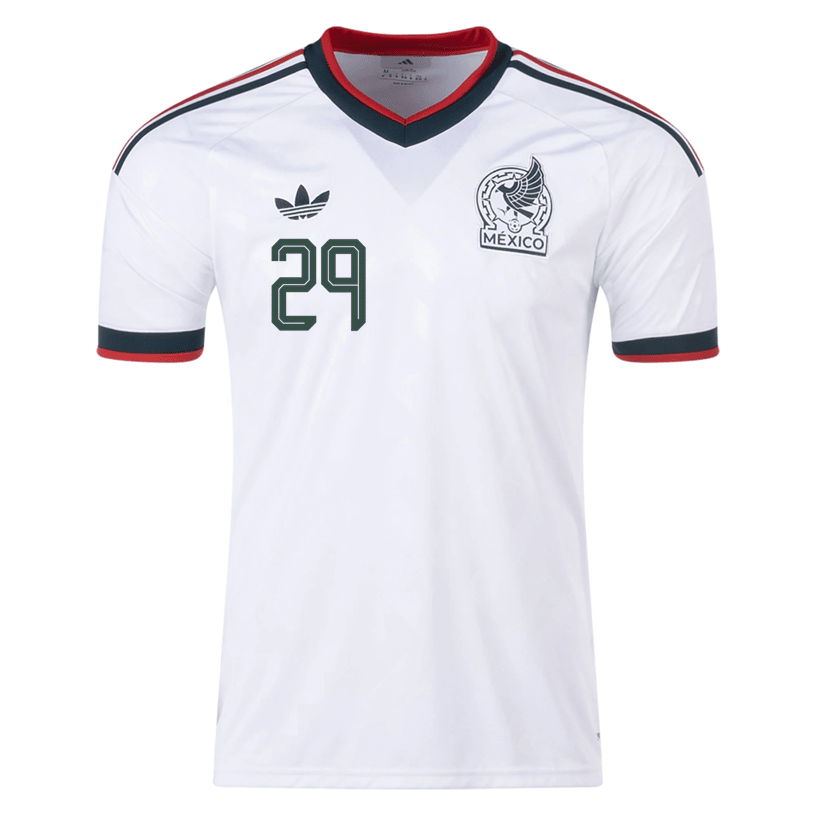 adidas Men's S. Gimenez Mexico 2026 Away Stadium Jersey (White) | SoccerWearhouse