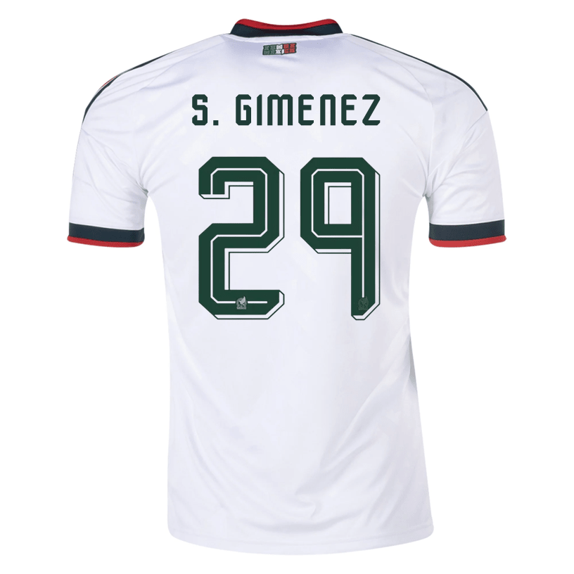 adidas Men's S. Gimenez Mexico 2026 Away Stadium Jersey (White) | SoccerWearhouse
