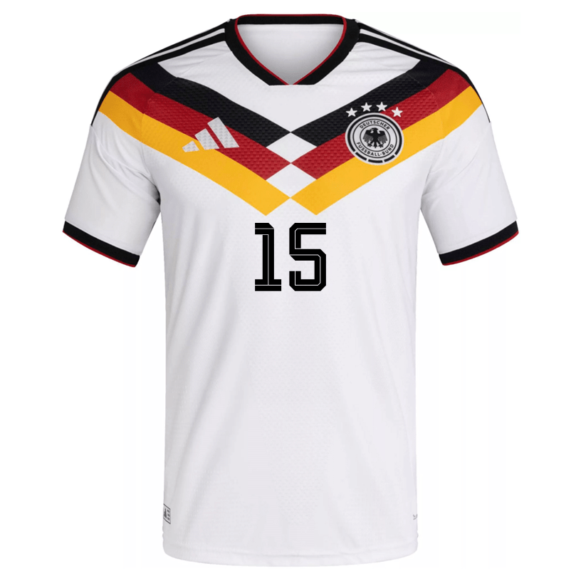 adidas Men's Schlotterbeck Germany Authentic Home World Cup Jersey 2026 (White/Black) | SoccerWearhouse