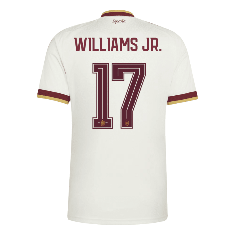adidas Men's Spain Nico Williams Away Stadium Jersey 2026 (White) | SoccerWearhouse