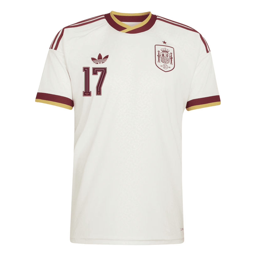 adidas Men's Spain Nico Williams Away Stadium Jersey 2026 (White) | SoccerWearhouse