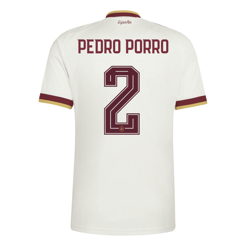 adidas Men's Spain Pedro Porro Away Stadium Jersey 2026 (White) | SoccerWearhouse