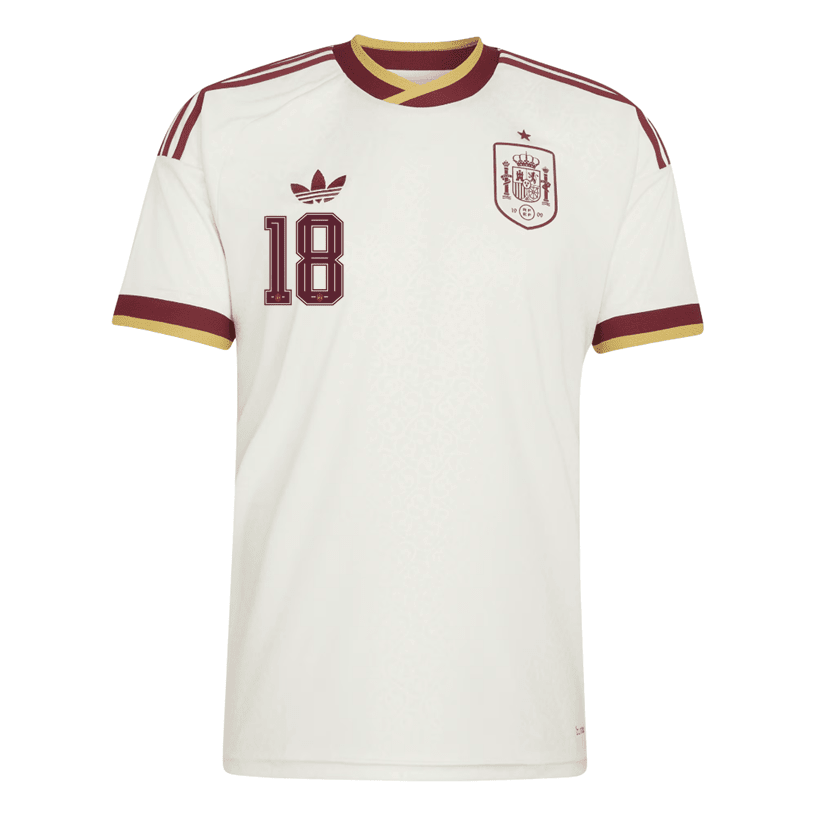 adidas Men's Spain Zubimendi Away Stadium Jersey 2026 (White) | SoccerWearhouse