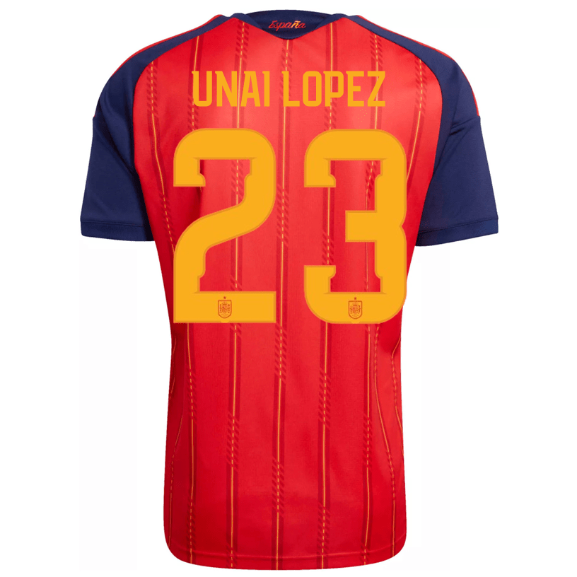 adidas Men's Unai Lopez Spain World Cup Home Jersey 2026 (Vivid Red) | SoccerWearhouse