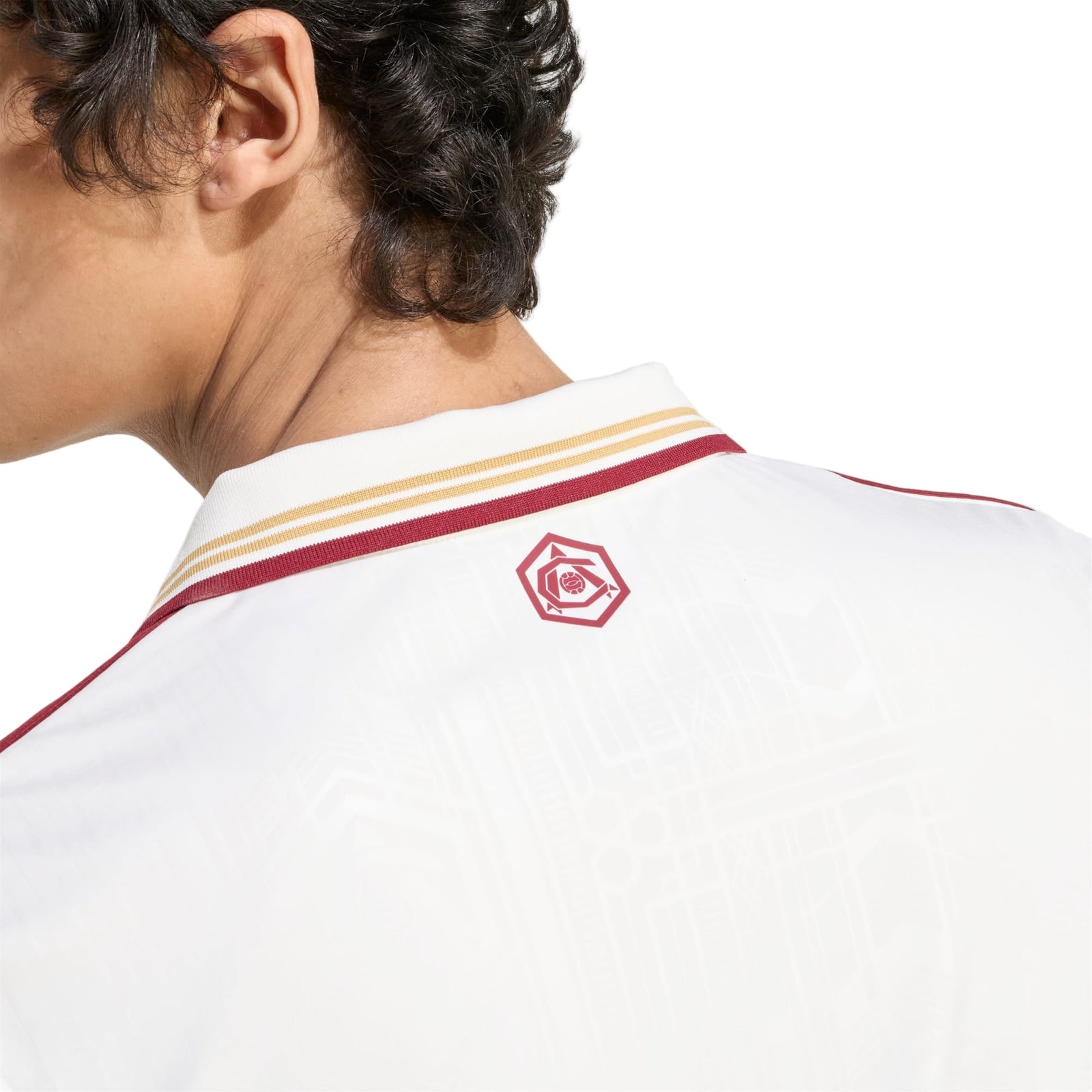 adidas Merino Men's Arsenal FC Third Jersey 25/26 w/ NRFR + EPL Patches (White/Burgundy) | SoccerWearhouse