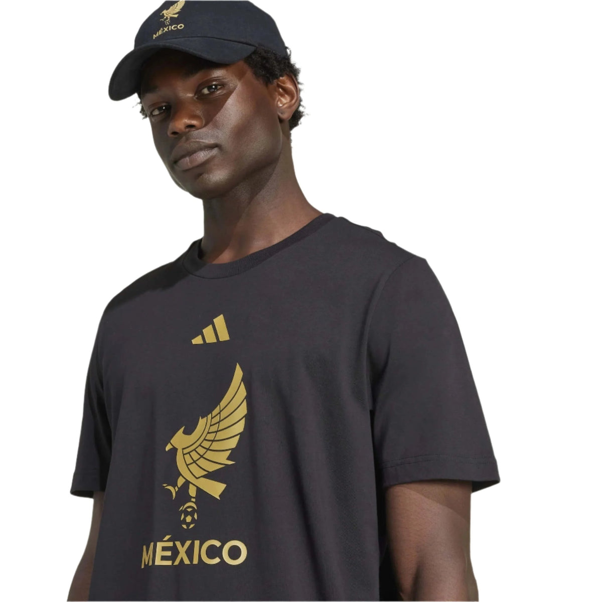 adidas Mexico 2025 DNA T-Shirt (Black/Gold) | SoccerWearhouse