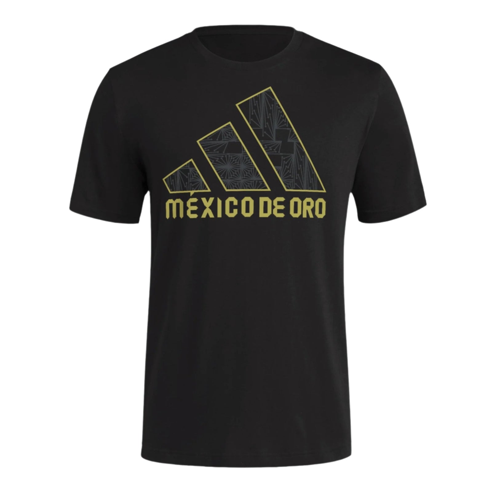 adidas Mexico 25/25 Logo T-Shirt (Black/Gold) | SoccerWearhouse