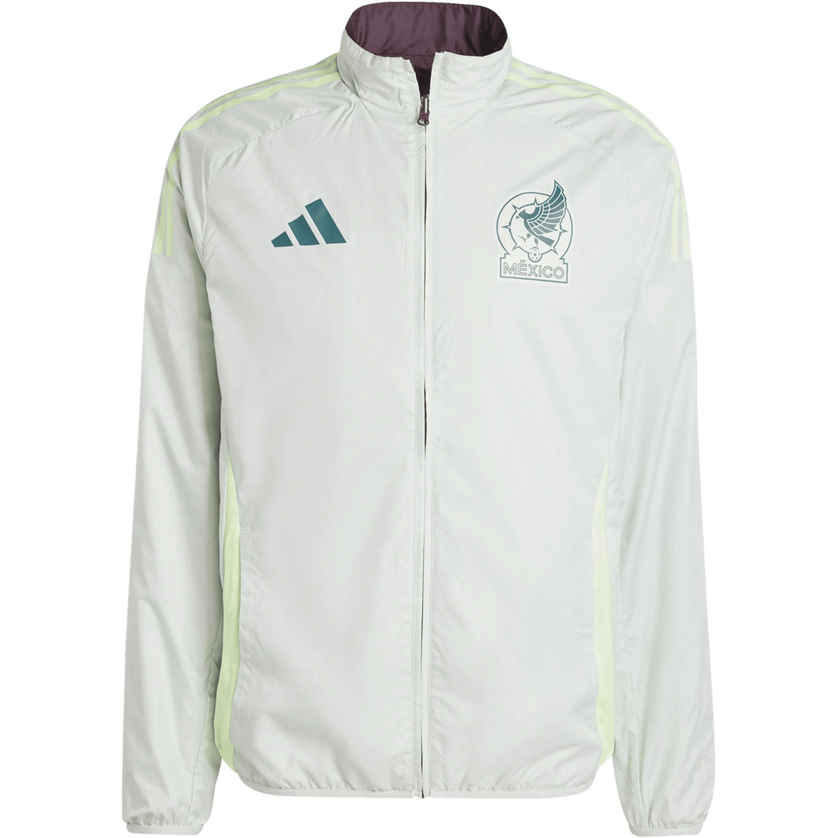 adidas Mexico Anthem Jacket 2024 (Dark Burgundy/Linen Green) | SoccerWearhouse