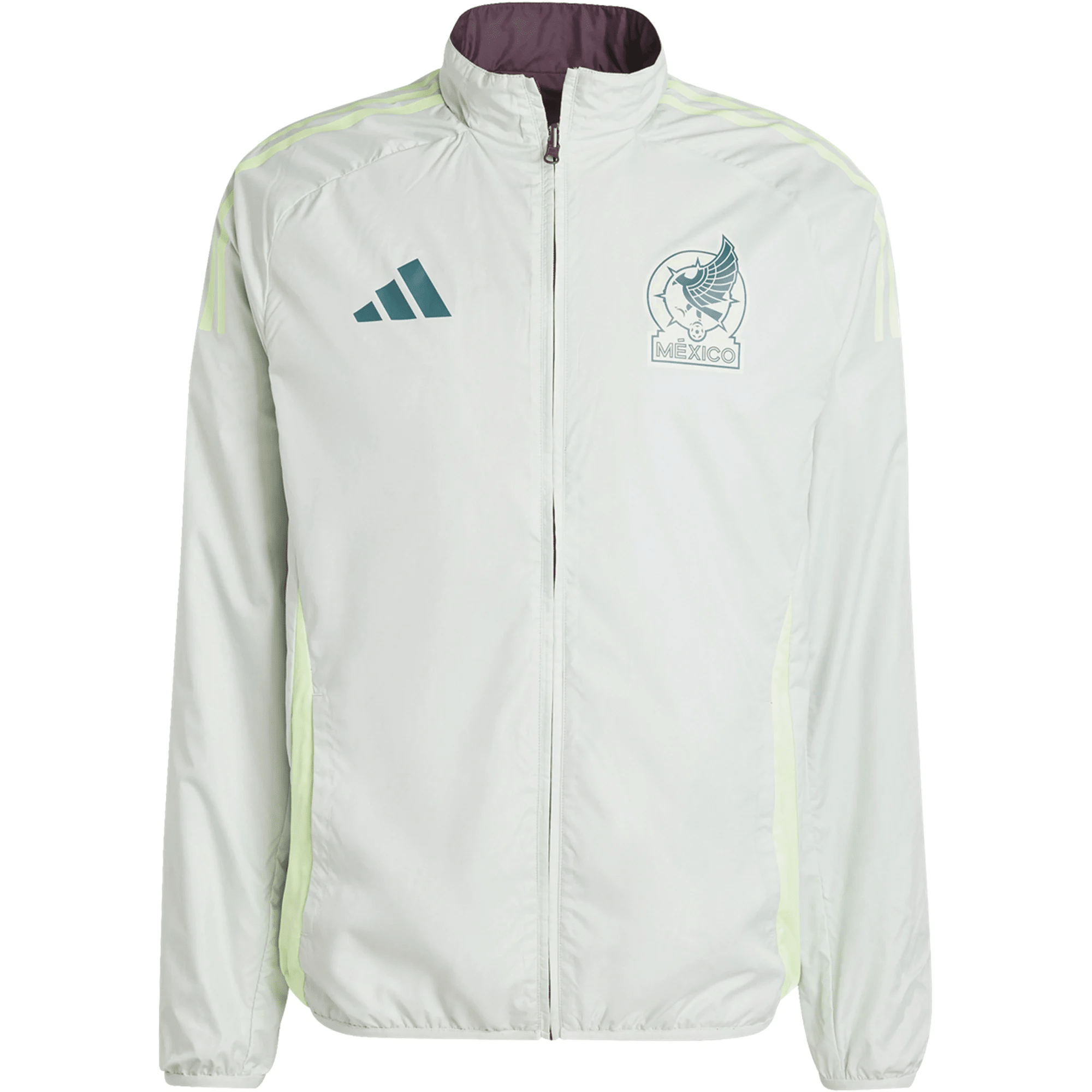 adidas トラックジャケット　公式 adidas Mexico Anthem Jacket 2024 (Dark Burgundy/Linen Green)