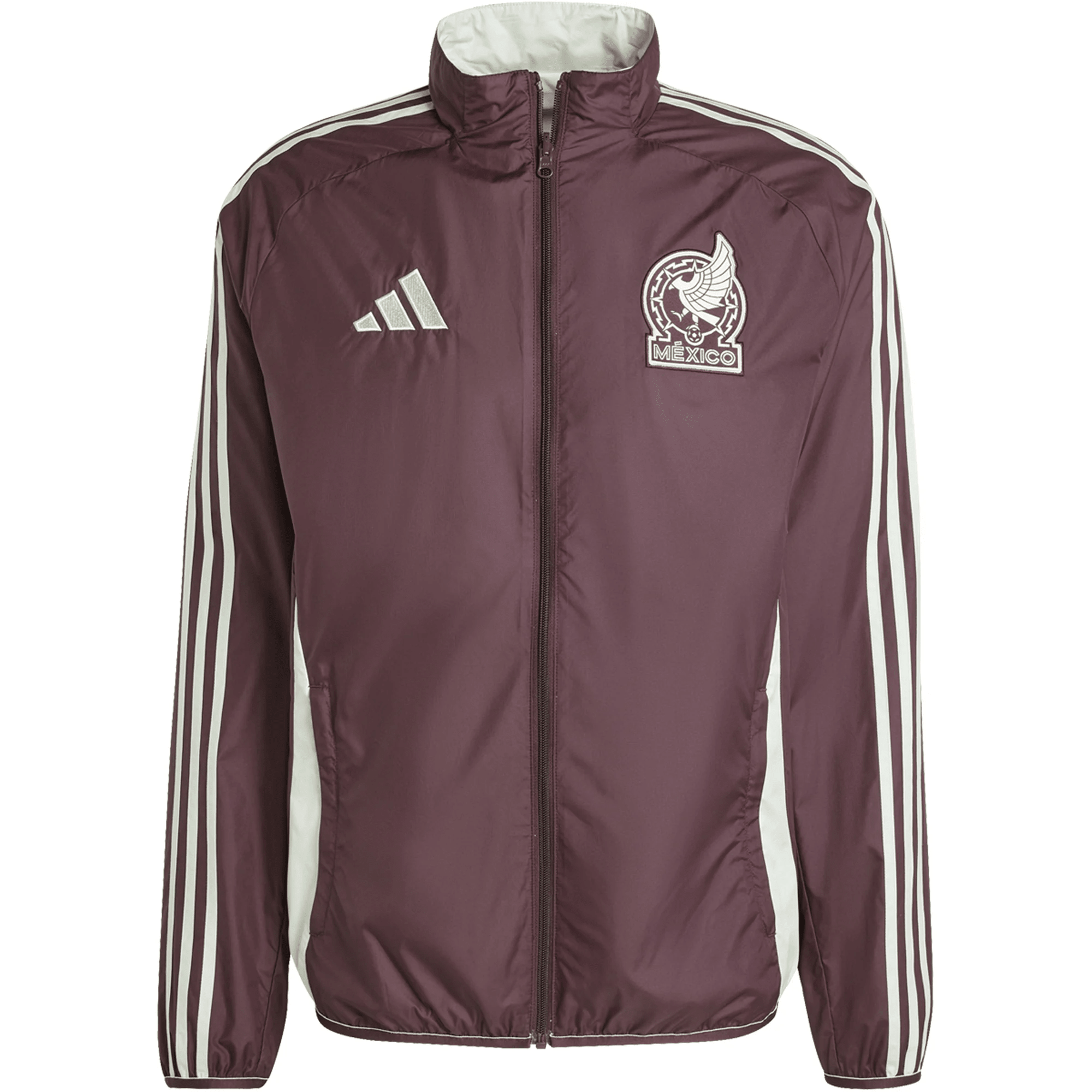 adidas Mexico Anthem Jacket 2024 (Dark Burgundy/Linen Green) adidas Mexico Anthem Jacket 2024 (Dark Burgundy/Linen Green)