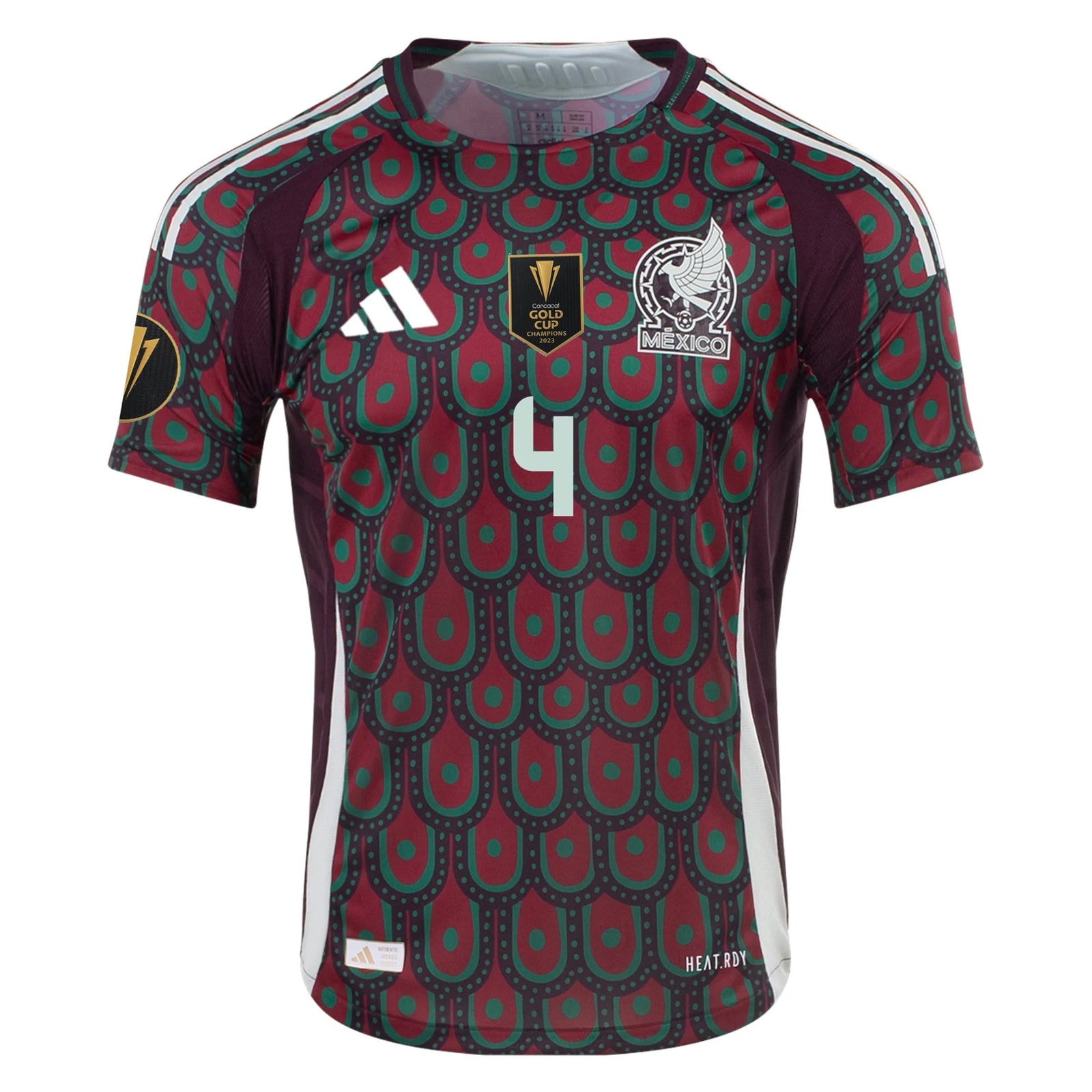 adidas Mexico Authentic Edson Álvarez Home Jersey 24/25 w/ Gold Cup 2025 Patchse (Multicolor) | SoccerWearhouse