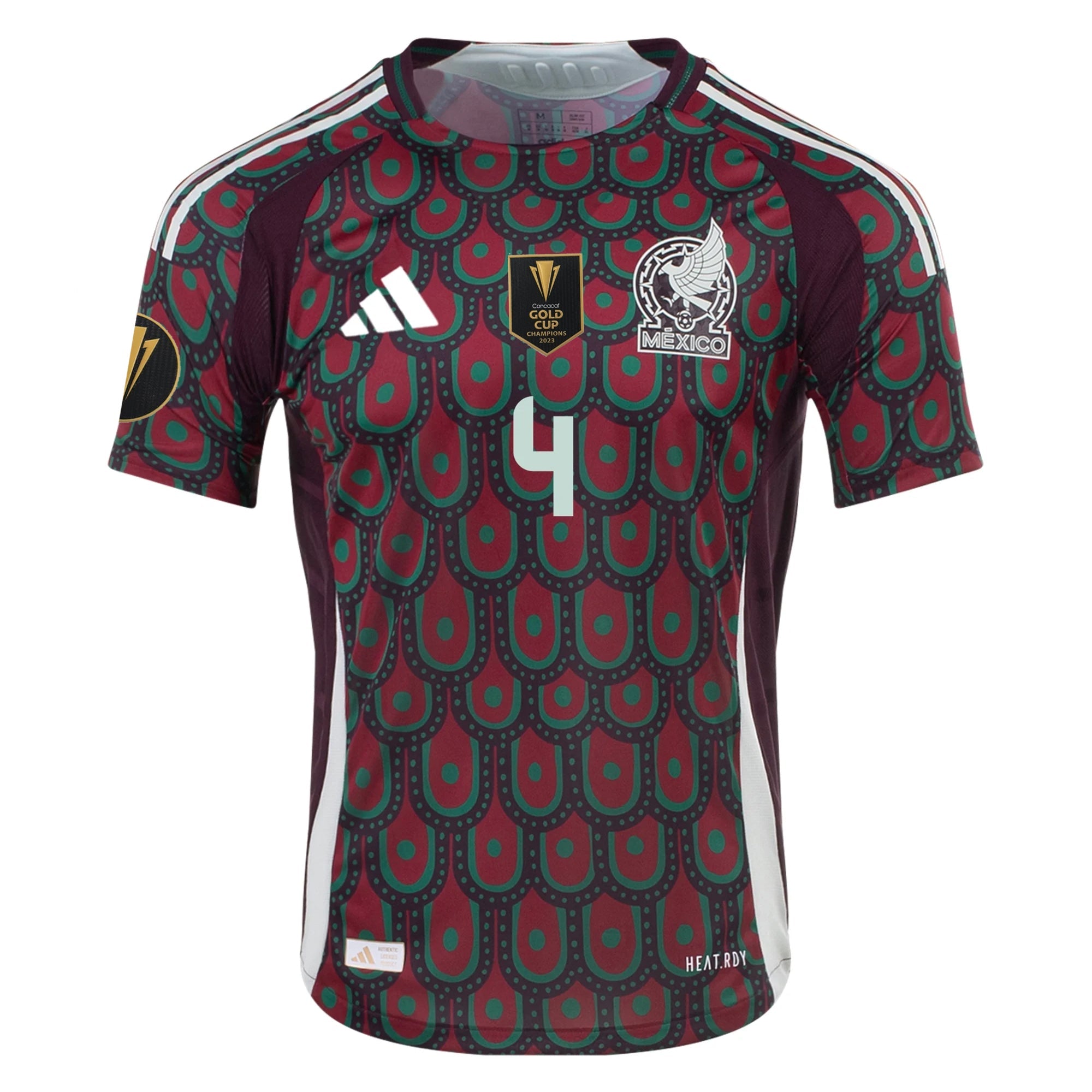 adidas Mexico Authentic Edson Álvarez Home Jersey 24/25 w/ Gold Cup 20