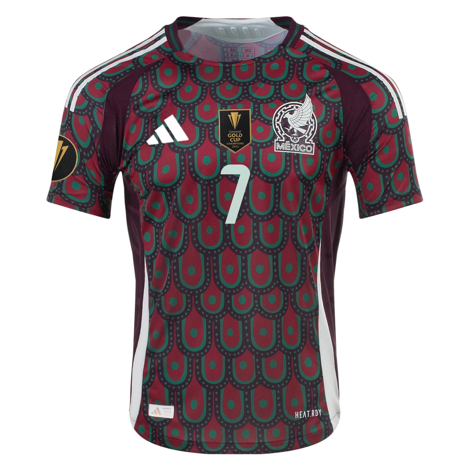 adidas Mexico Gilberto Mora Home Jersey 24/25 w/ Gold Cup 2025 Patches