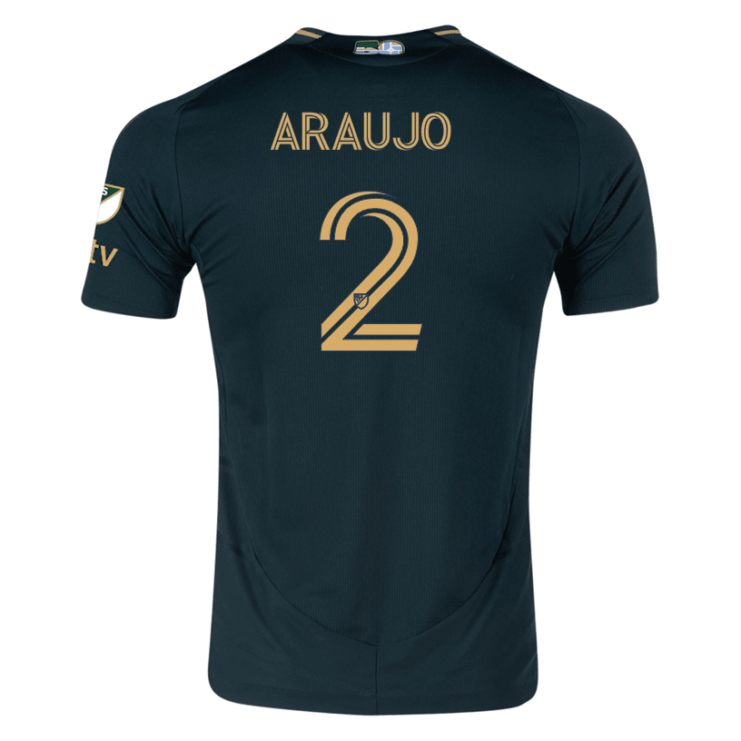 adidas Miguel Araujo Portland Timbers Authentic Home Jersey w/ MLS & Apple Patch 25/26 (Green/Gold) | SoccerWearhouse