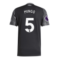 adidas Mings Men's Aston Villa 25/26 Away Jersey w/ EPL + NRFR Patches (Black/Global Blue)