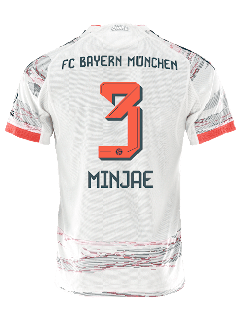 adidas Minjae Authentic Away Jersey 25/26 w/ Sponsor + Meister Bundesliga Patch (White/Red) | SoccerWearhouse