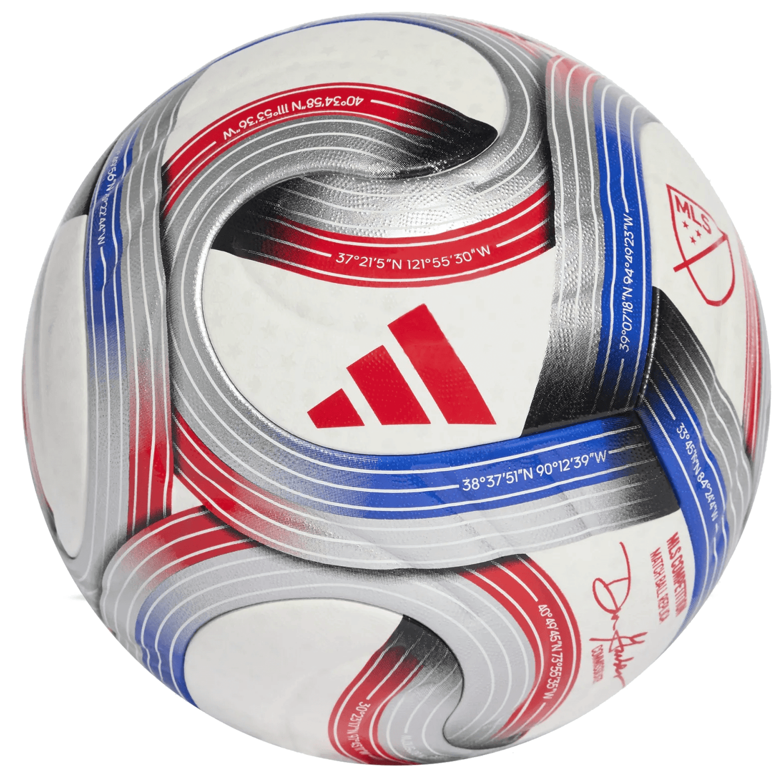 adidas MLS 2026 Competition Ball (White/Blue/Red) | SoccerWearhouse
