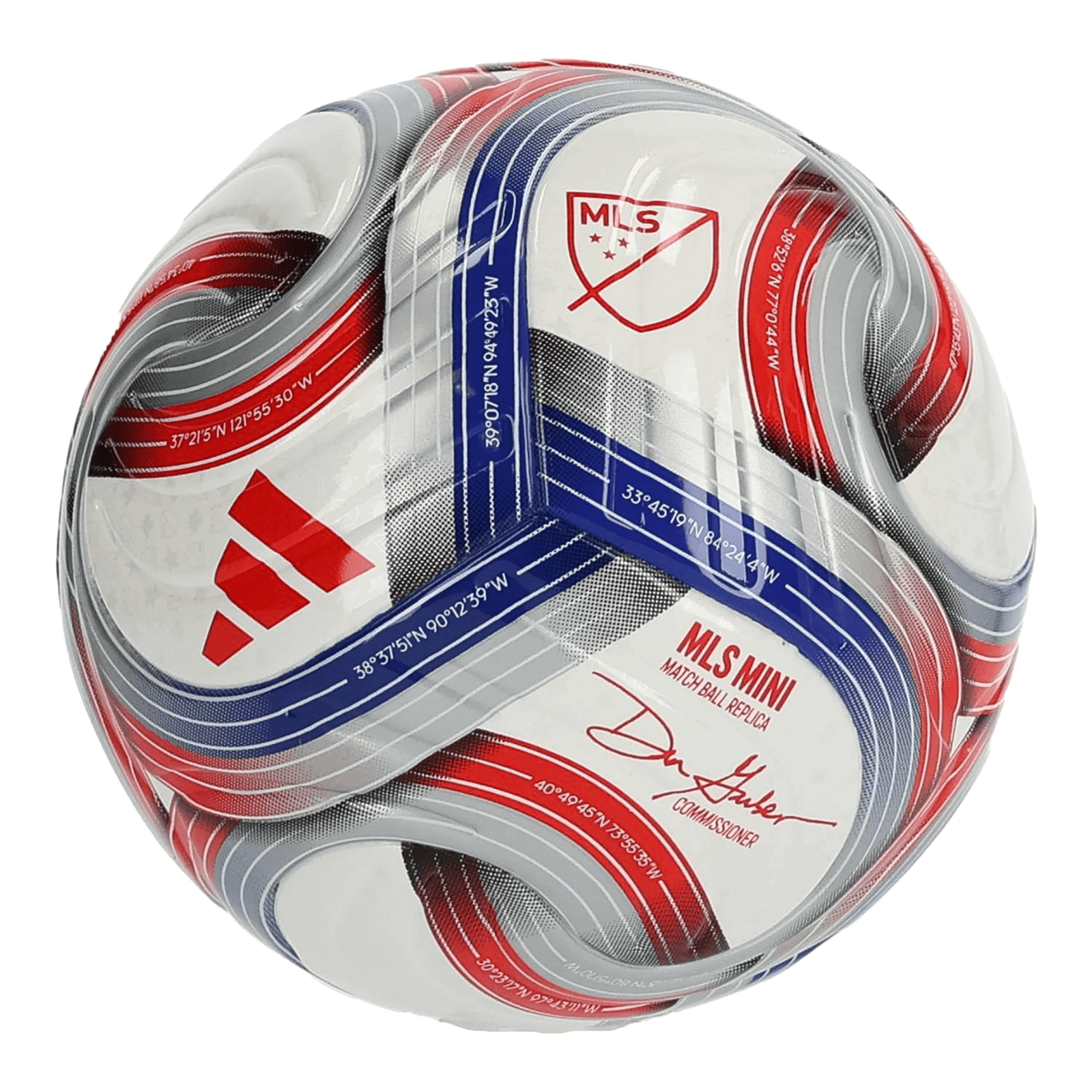 adidas MLS 2026 Mini Ball (White/Red/Blue) | SoccerWearhouse