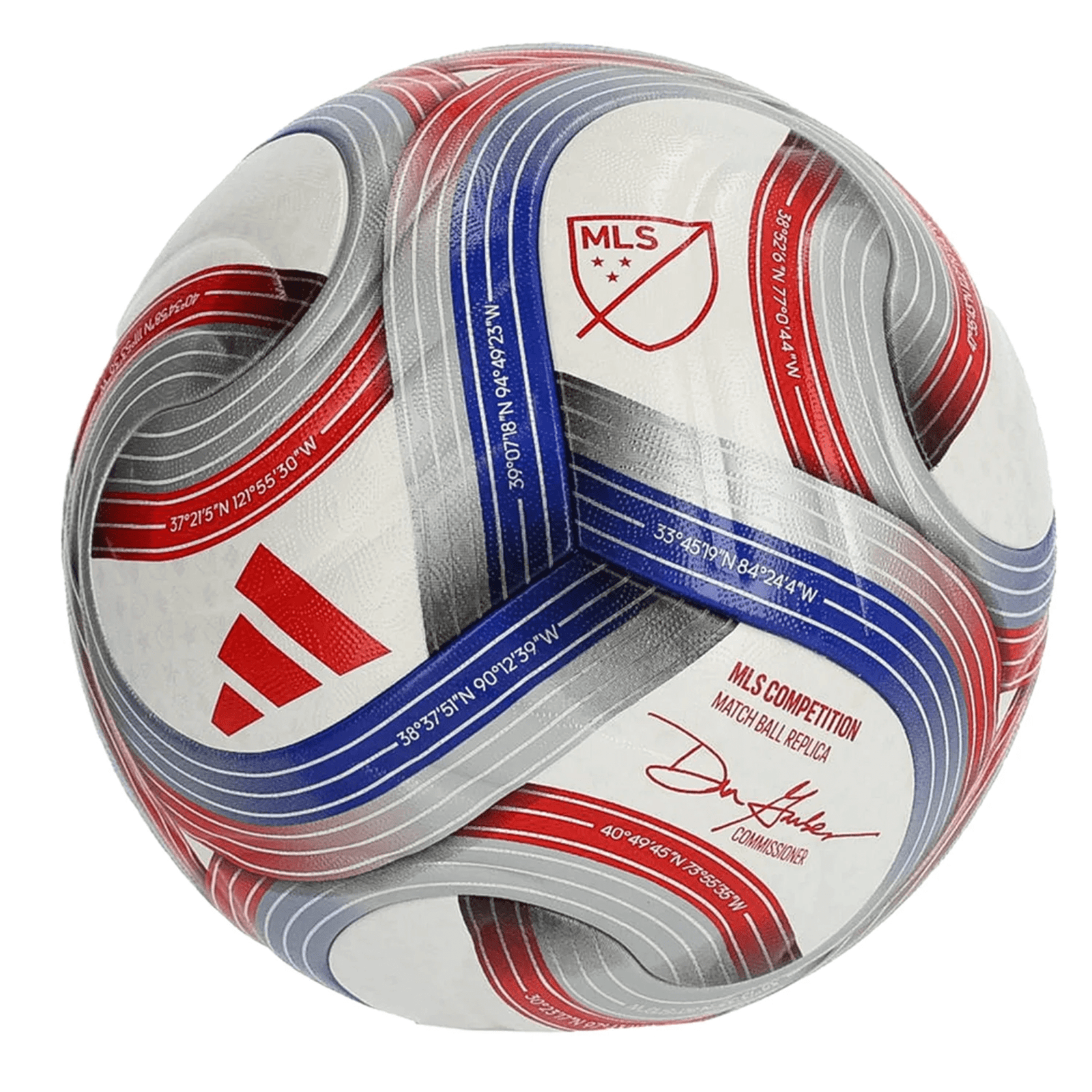 adidas MLS 2026 Official Match Ball (White/Red/Blue) | SoccerWearhouse