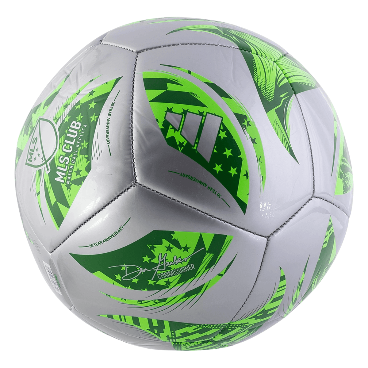 adidas MLS Club Ball 2025 (Silver Metallic/Green) | SoccerWearhouse