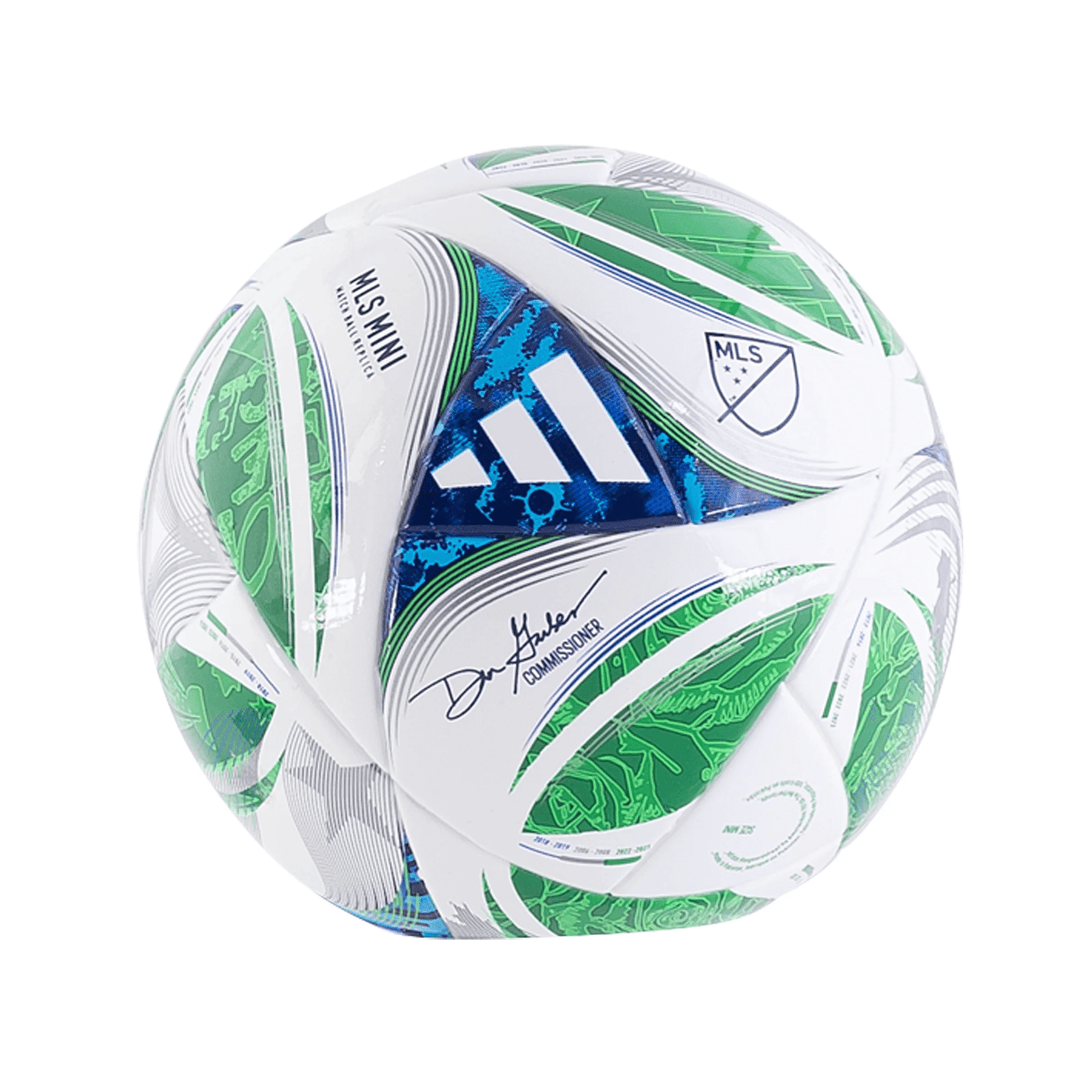 adidas MLS Mini Soccer Ball 2025 (White/Green/Blue) | SoccerWearhouse
