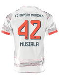 adidas Musiala Authentic Away Jersey 25/26 w/ Sponsor + Meister Bundesliga Patch (White/Red]