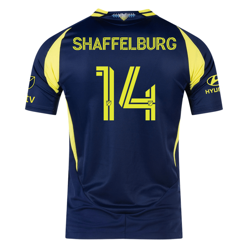 adidas Nashville Authentic Jacob Shaffelburg Away Jersey w/ MLS + Apple TV 25/26 (Tena Blue) | SoccerWearhouse
