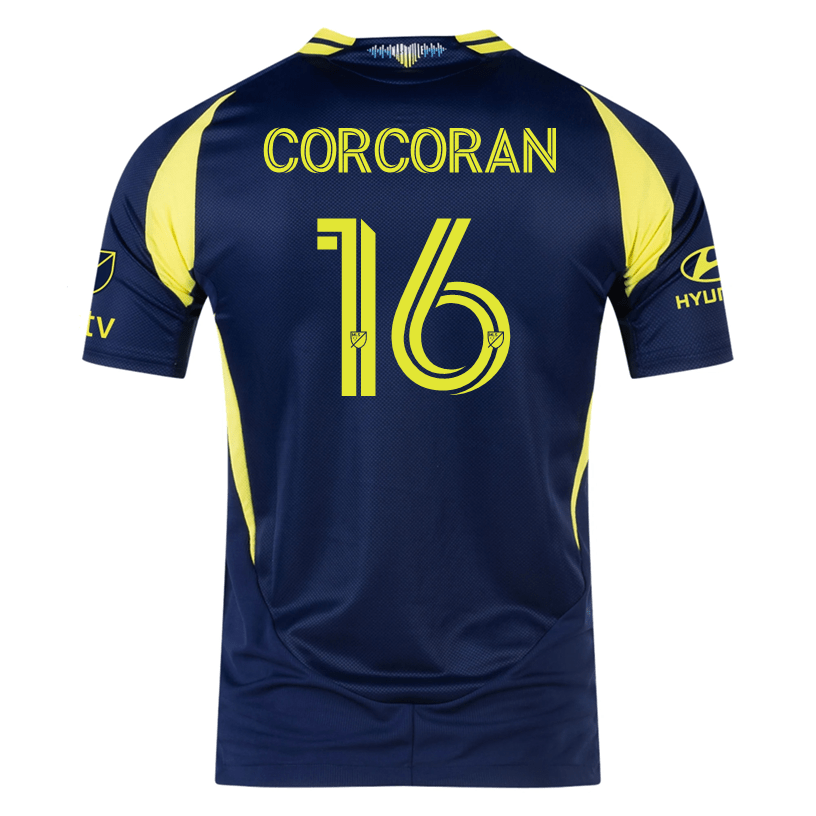 adidas Nashville Authentic Matthew Corcoran Away Jersey w/ MLS + Apple TV 25/26 (Tena Blue) | SoccerWearhouse