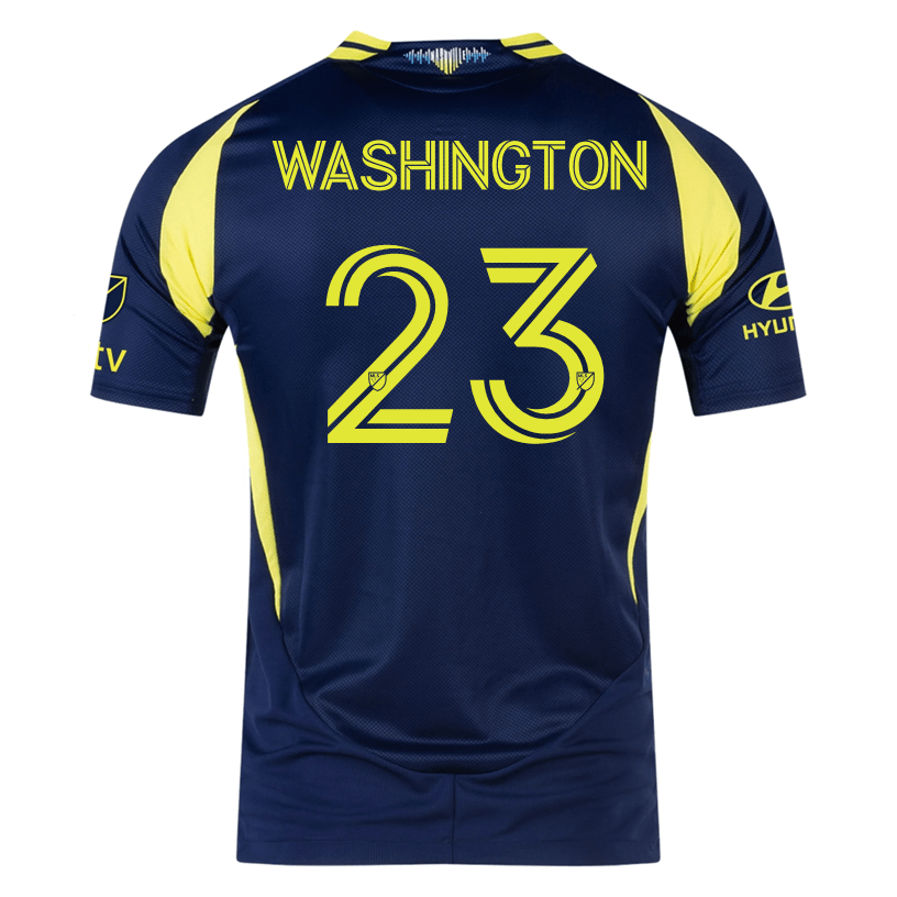 adidas Nashville Authentic Taylor Washington Away Jersey w/ MLS + Apple TV 25/26 (Tena Blue) | SoccerWearhouse