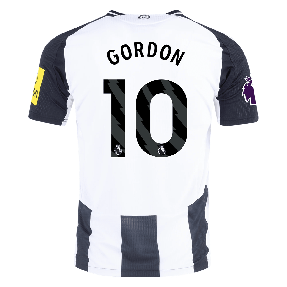 Adidas Newcastle United Authentic Anthony Gordon Home Jersey w/ EPL Patch 24/25 (Black/White) | SoccerWearhouse