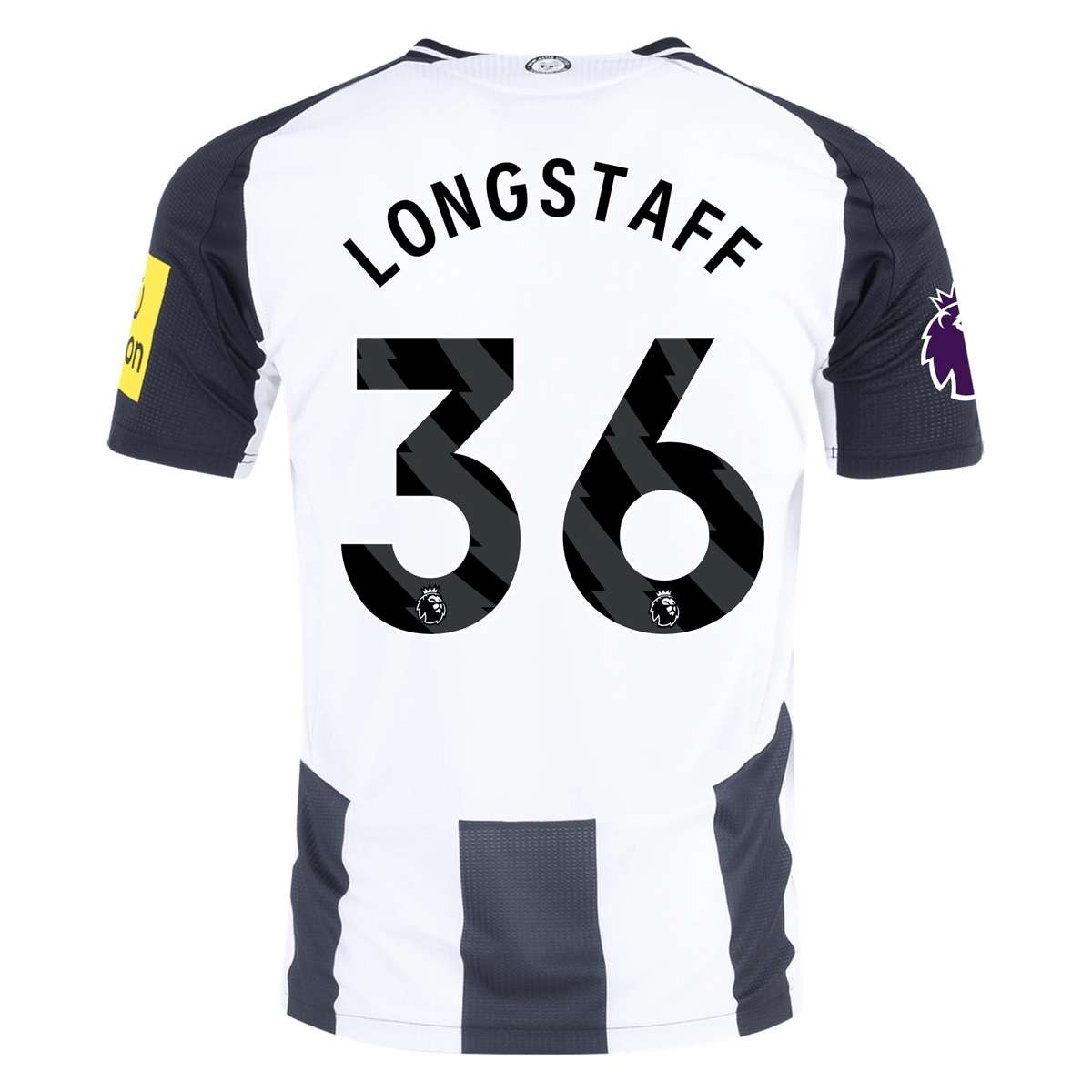 Adidas Newcastle United Authentic Sean Longstaff Home Jersey w/ EPL Patch 24/25 (Black/White) | SoccerWearhouse