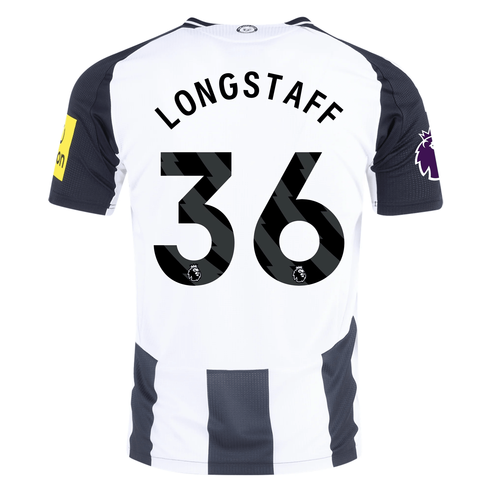 Adidas Newcastle United Authentic Sean Longstaff Home Jersey w/ EPL Patch 24/25 (Black/White) | SoccerWearhouse