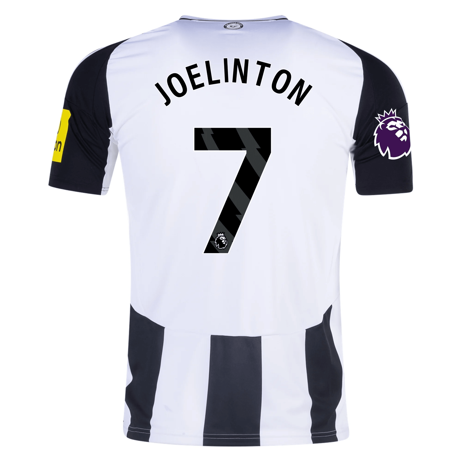 adidas Newcastle United Joelinton Home Jersey w/ EPL Patch 24/25 (Black/White) | SoccerWearhouse