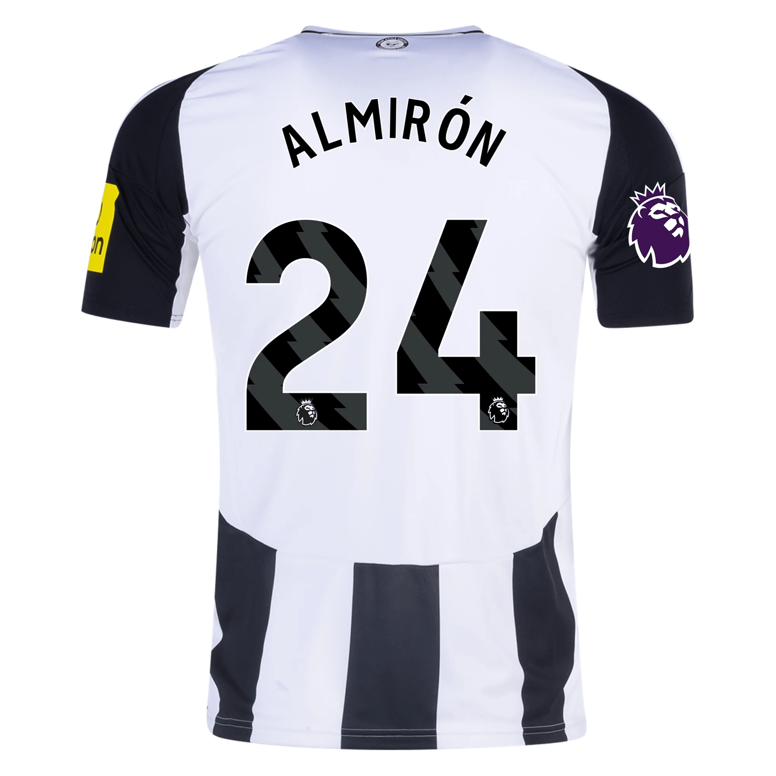adidas Newcastle United Miguel Almirón Home Jersey w/ EPL Patch 24/25 (Black/White) | SoccerWearhouse